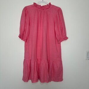 Velvet Graham and Spencer Linen‎ Mini Dress Small Pink Bernice